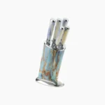 HomeyTown © New Marble 5-Piece Knife Set with Stand