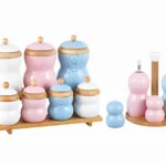 HomeyTown © Jumbo Spice Jar Set with Bamboo Wooden Stand