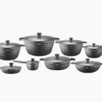 Arshia® 16-Piece Black Diamond Cookware Set – Premium Die-Cast Aluminium with Teflon Select Non-Stick