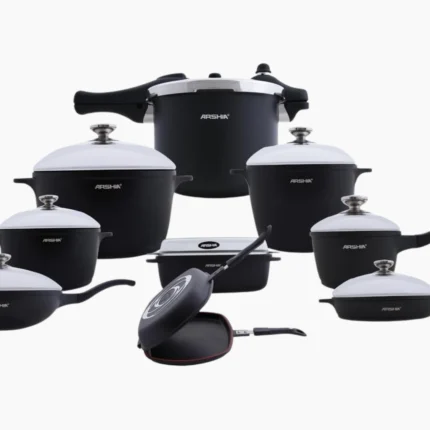 Arshia® 18-Piece Cast Aluminum Cookware Set – Premium Die-Cast, Non-Stick