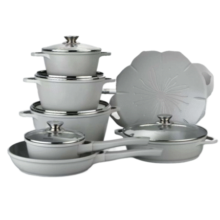 Stainless Steel Cookware Set 14PCS Induction Bottom Swan Homes ©