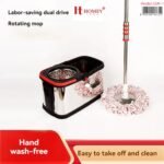 Stainless Steel Horizontal Mop Bucket Manual Stainless Steel 2 Microfiber Pads Homey Town©